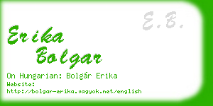 erika bolgar business card